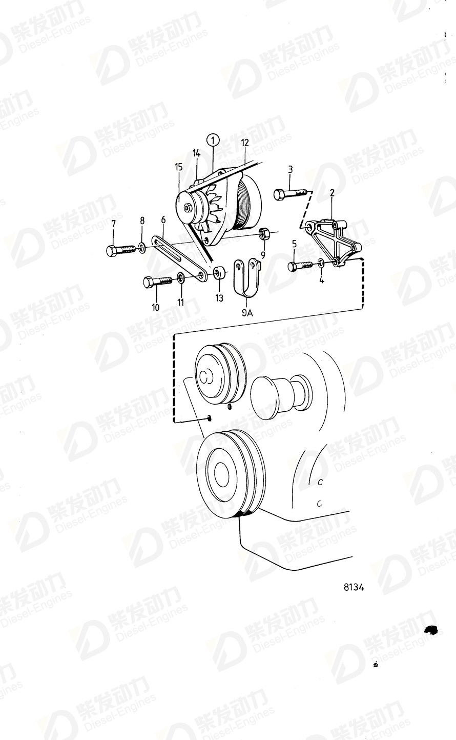 volvo penta Hexagon screw 955700 Drawing